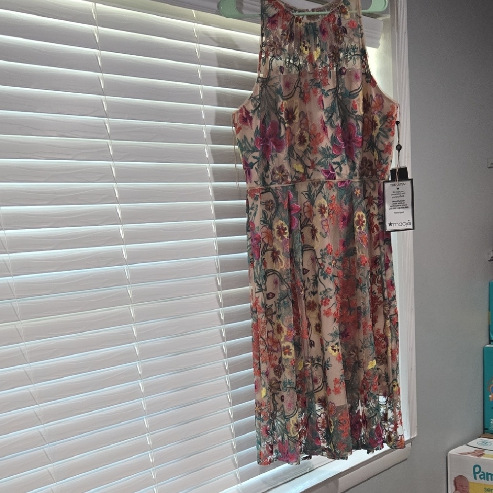 NWT Adrianna Papell Floral Midi Dress - Multicolor